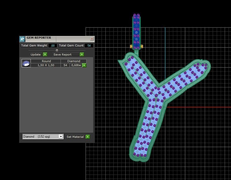 Model 842 Initial Y Diamond Letter Pendant 3D print model_10