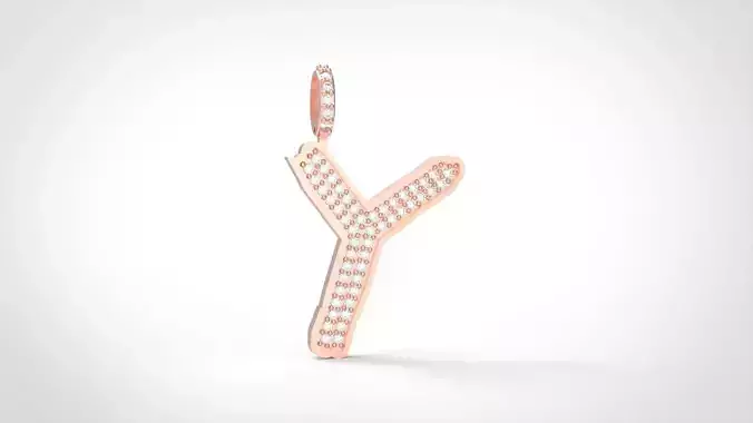 Model 842 Initial Y Diamond Letter Pendant