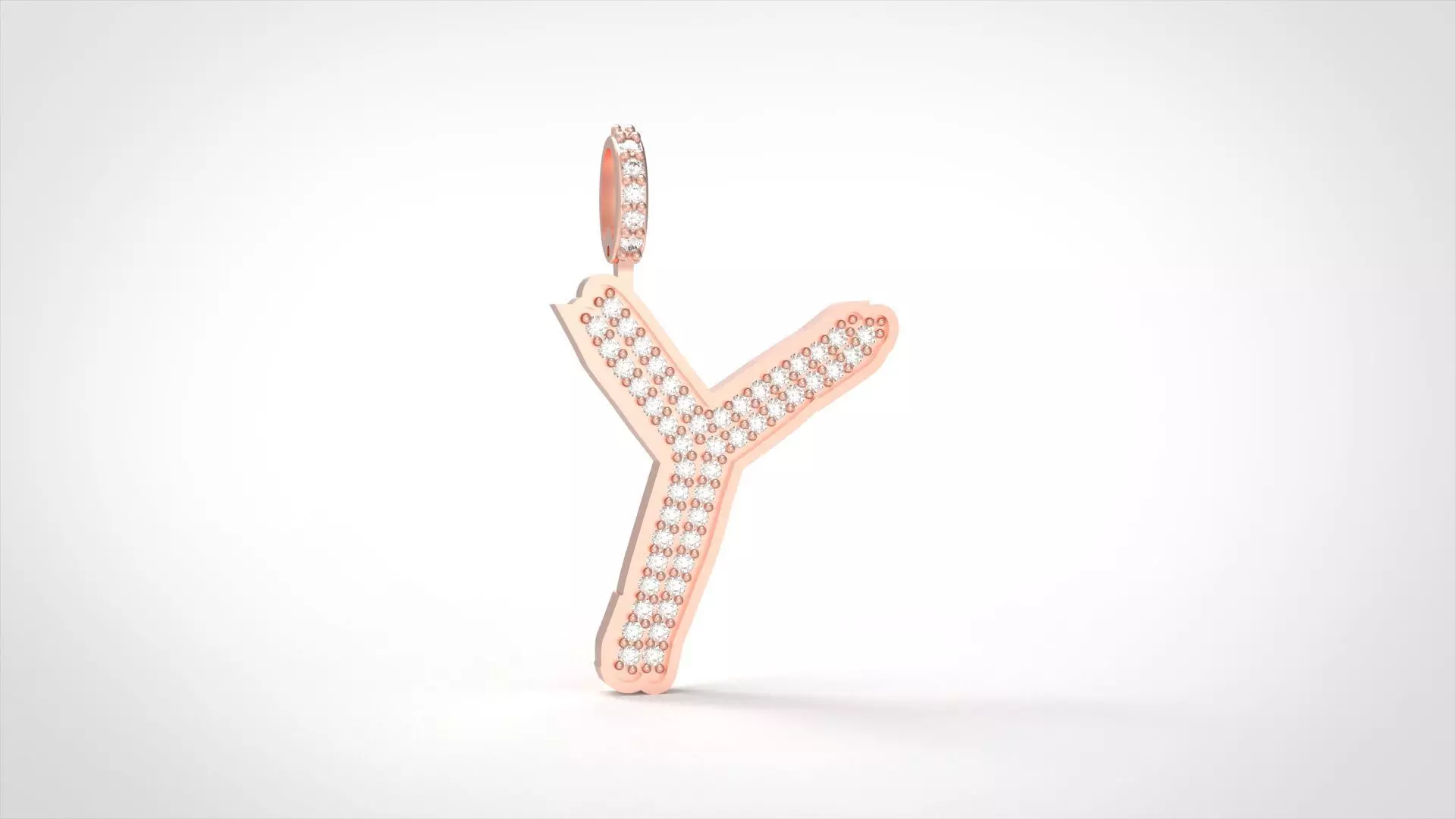 Model 842 Initial Y Diamond Letter Pendant 3D print model_0