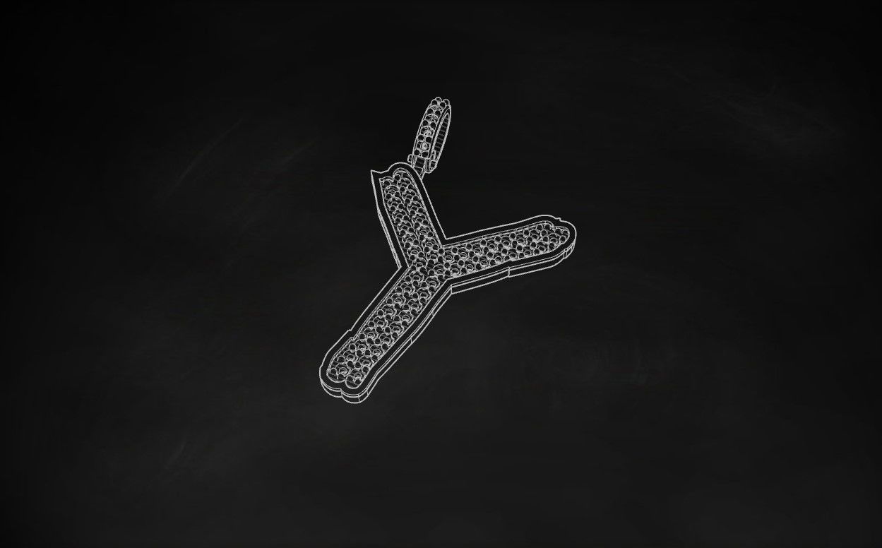 Model 842 Initial Y Diamond Letter Pendant 3D print model_9