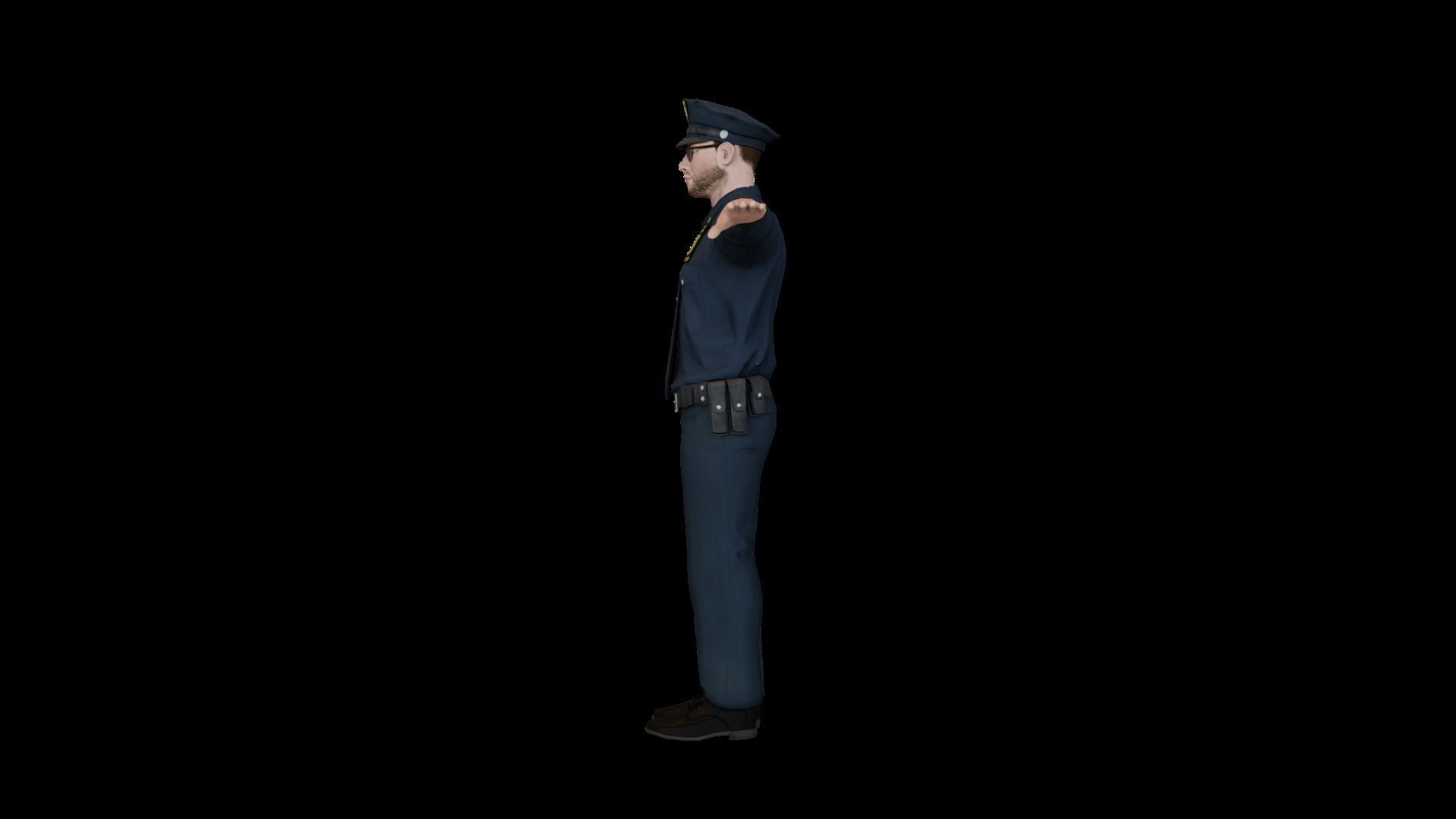 Police officer - Low-poly 3D model_1