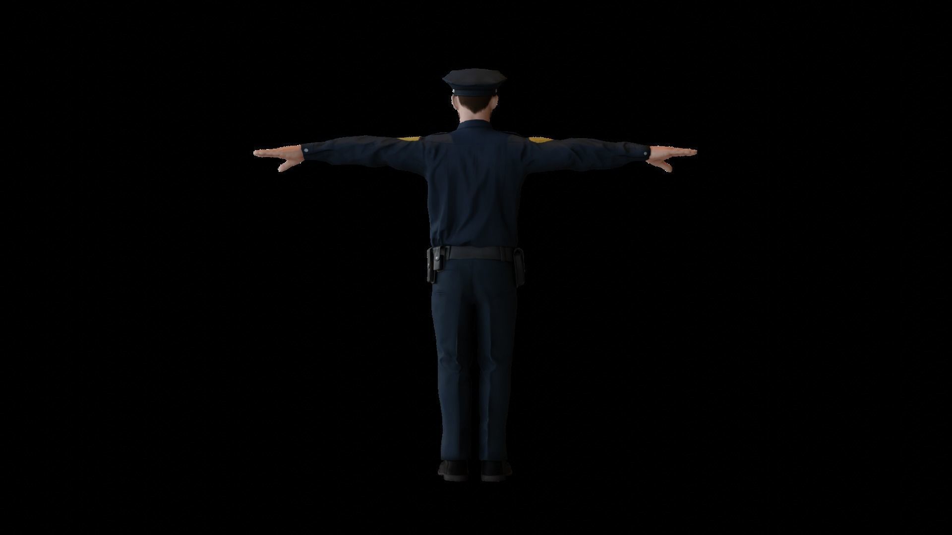Police officer - Low-poly 3D model_3