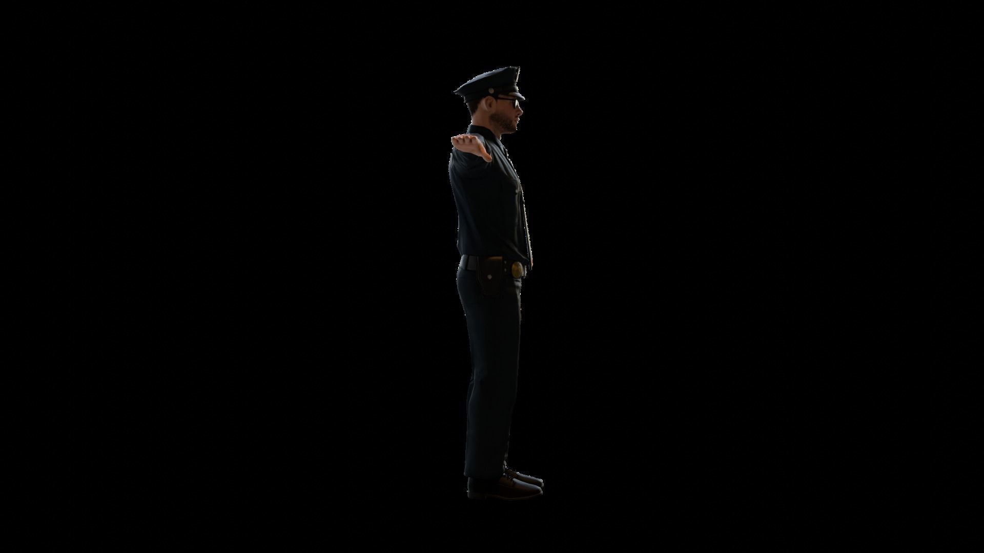 Police officer - Low-poly 3D model_2