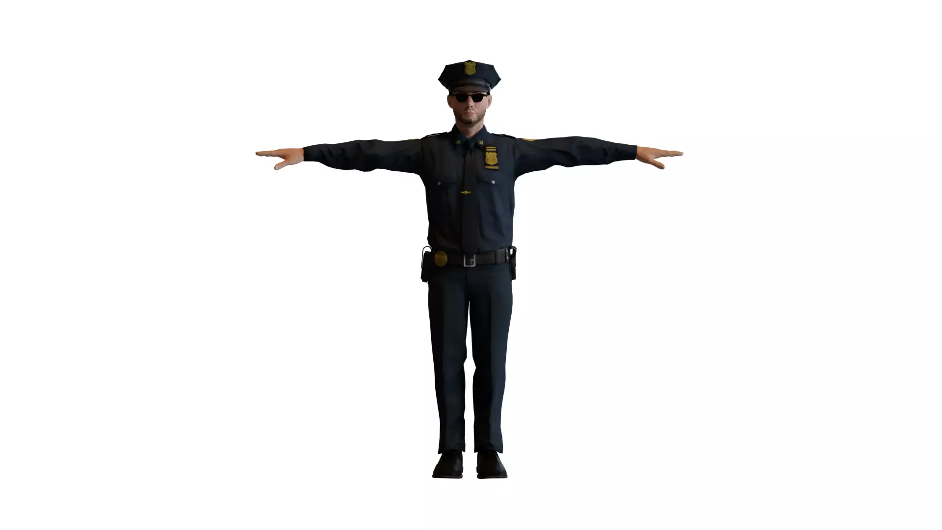 Police officer - Low-poly 3D model_0