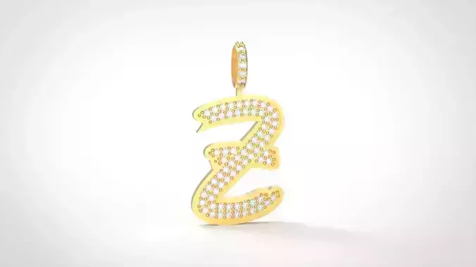 Model 843 Initial Z Diamond Letter Pendant