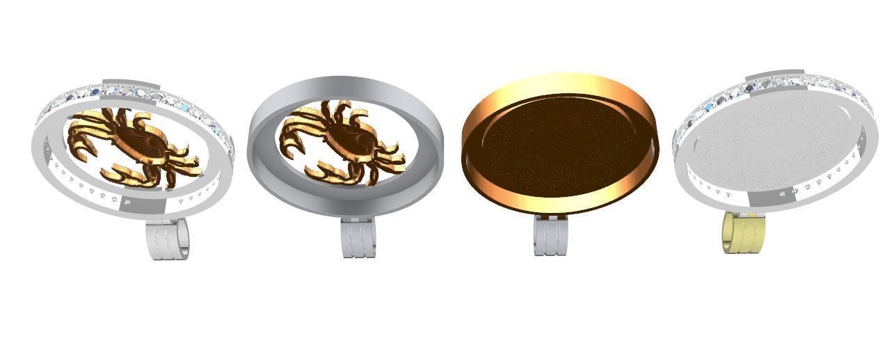  4 model of CANCER pendant 3D print model_3