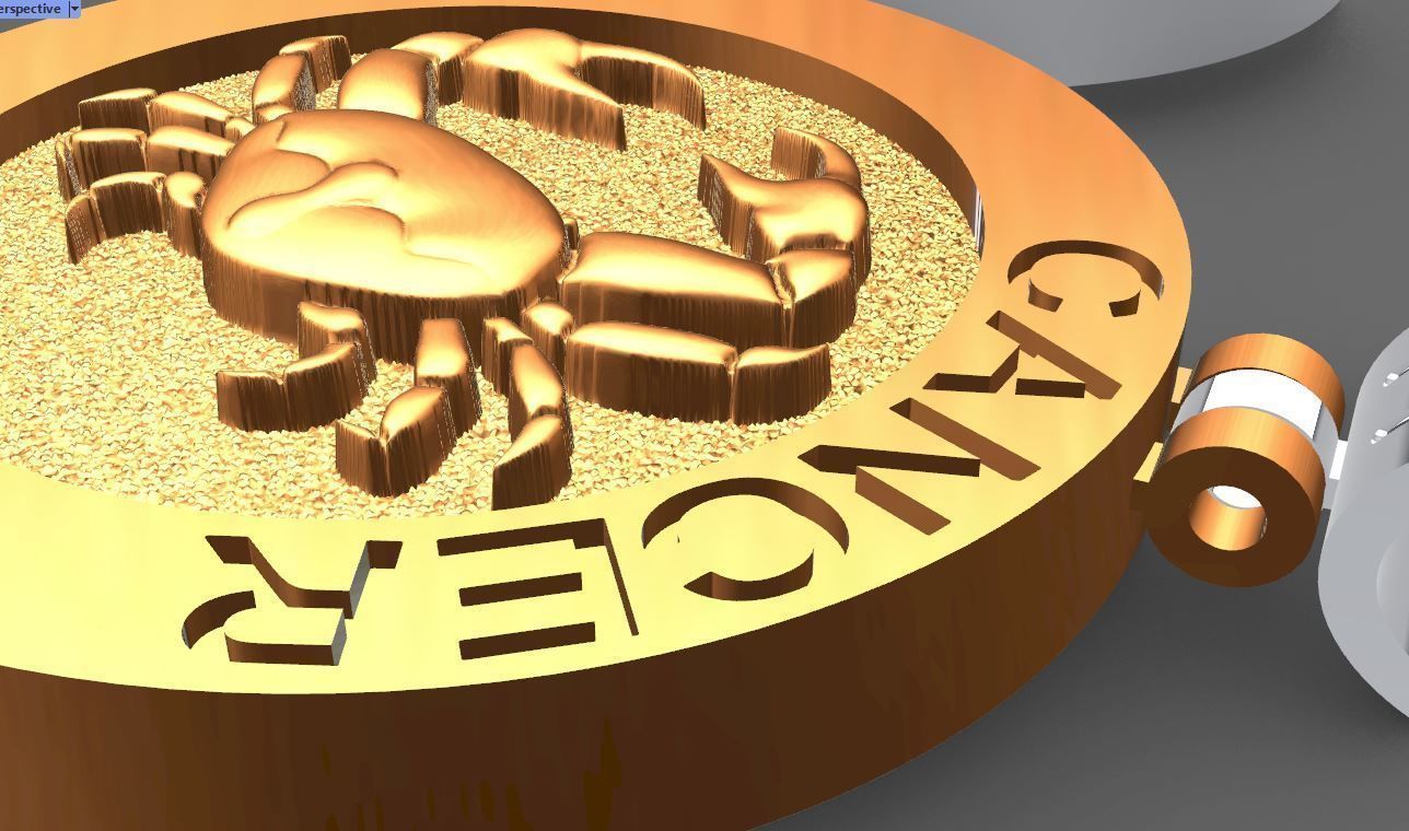  4 model of CANCER pendant 3D print model_2