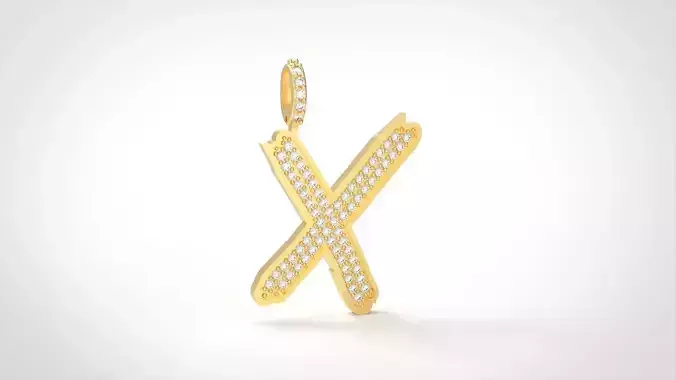 Model 846 Initial X Diamond Letter Pendant