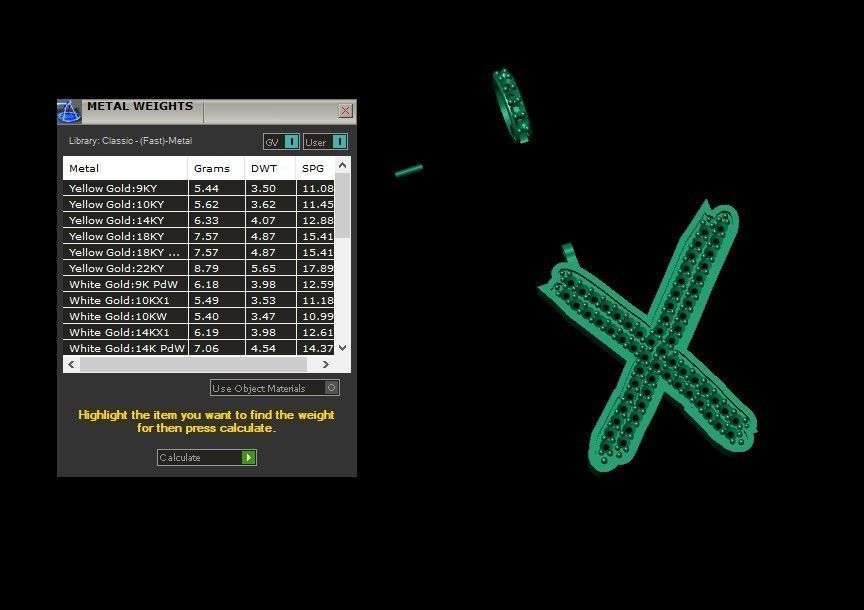Model 846 Initial X Diamond Letter Pendant 3D print model_11