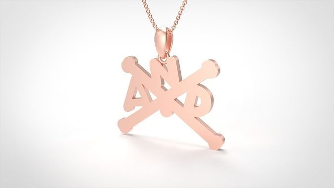 Model 901 Initial X Logo Pendant 3D print model