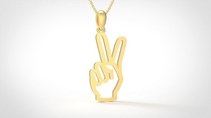 Model 902 Initial Peace Logo Pendant 3D print model