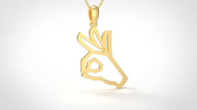 Model 903 Initial Okay Logo Pendant 3D print model