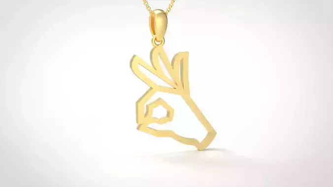 Model 903 Initial Okay Logo Pendant 3D print model