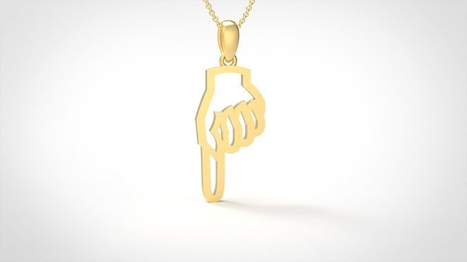 Model 909 Initial Down Logo Pendant 3D print model