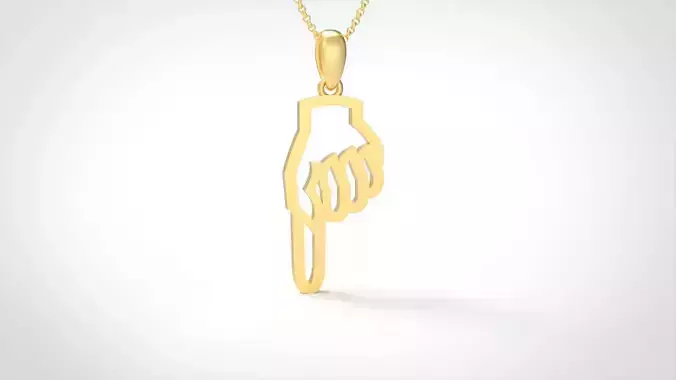 Model 909 Initial Down Logo Pendant 3D print model