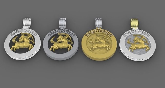 4 model of SAGITARIUS pendant 3D print model