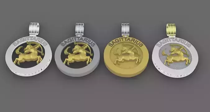 4 model of SAGITARIUS pendant 3D print model