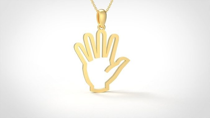 Model 910 Initial Finger Logo Pendant 3D print model