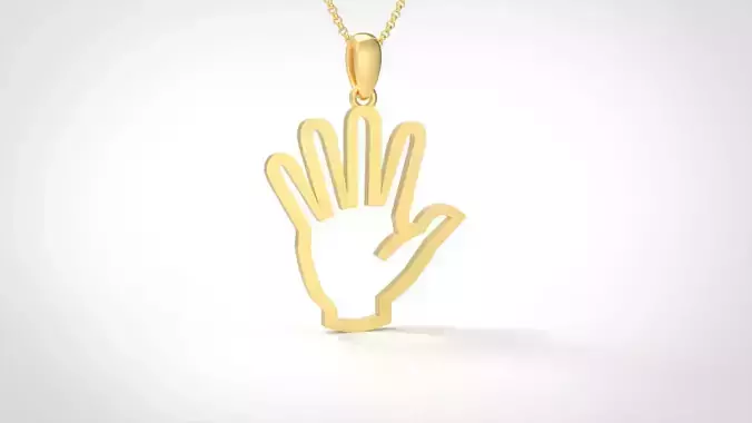 Model 910 Initial Finger Logo Pendant 3D print model