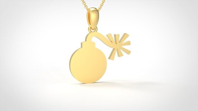 Model 914 Initial Bomb Logo Pendant 3D print model