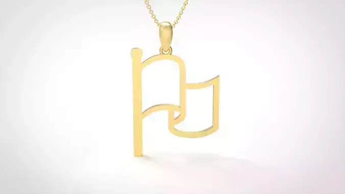 Model 916 Initial Flag Logo Pendant 3D print model