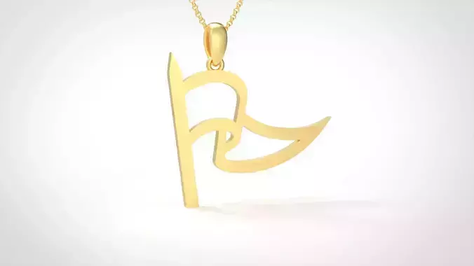 Model 917 Initial Flag Logo Pendant 3D print model