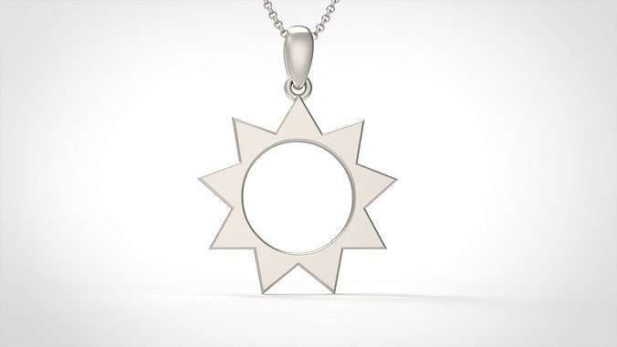 Model 918 Initial Sun Logo Pendant 3D print model