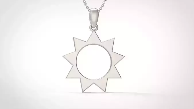 Model 918 Initial Sun Logo Pendant 3D print model