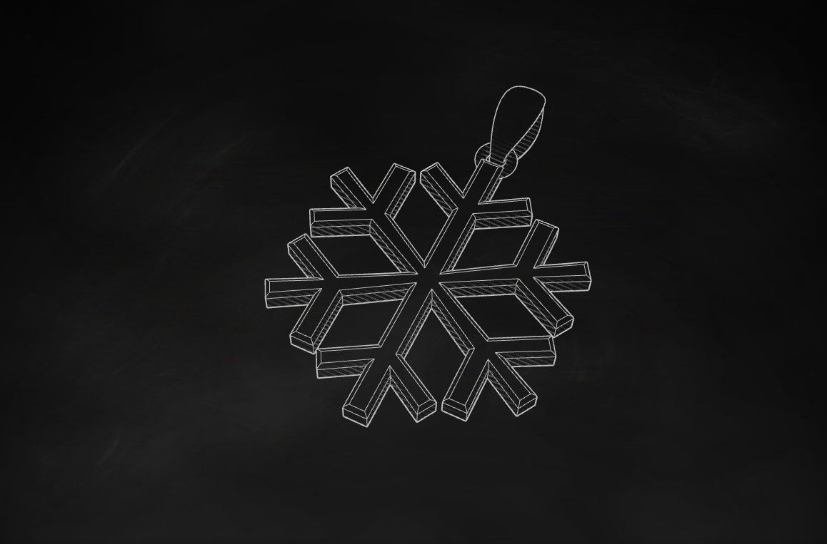 Model 920 Initial Snowflake Logo Pendant 3D print model_9