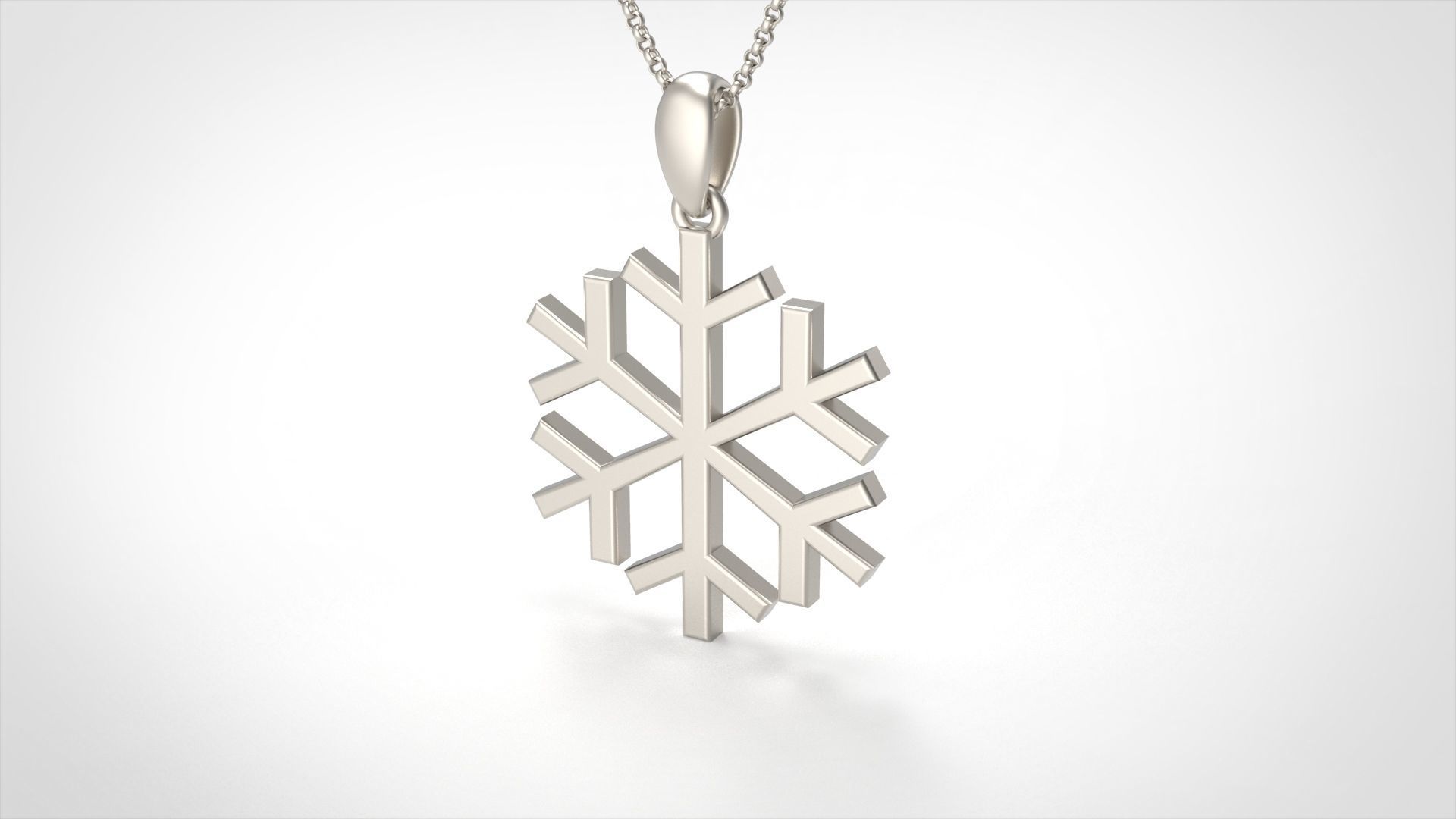 Model 920 Initial Snowflake Logo Pendant 3D print model_4