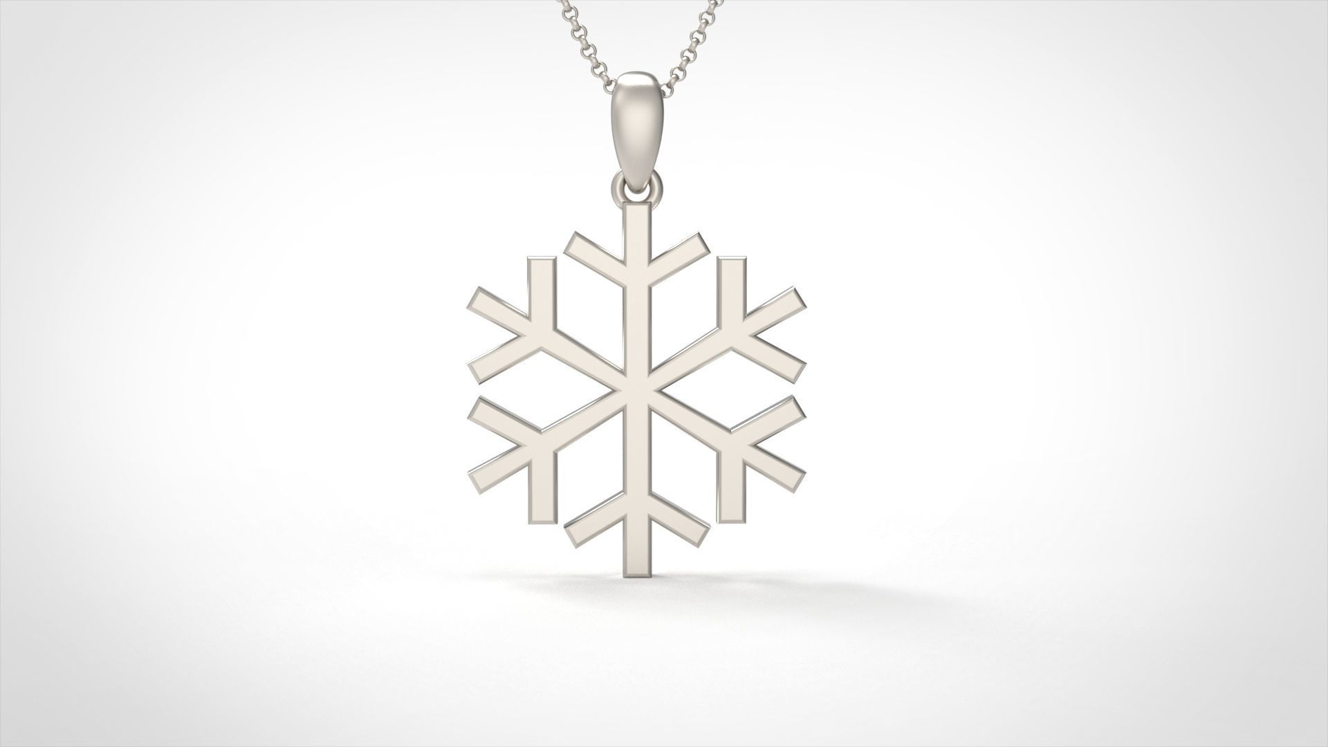Model 920 Initial Snowflake Logo Pendant 3D print model_3
