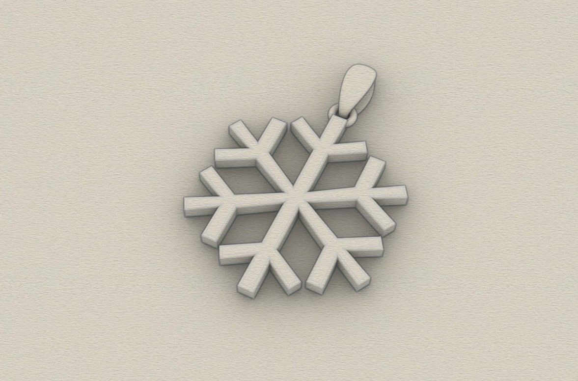 Model 920 Initial Snowflake Logo Pendant 3D print model_8