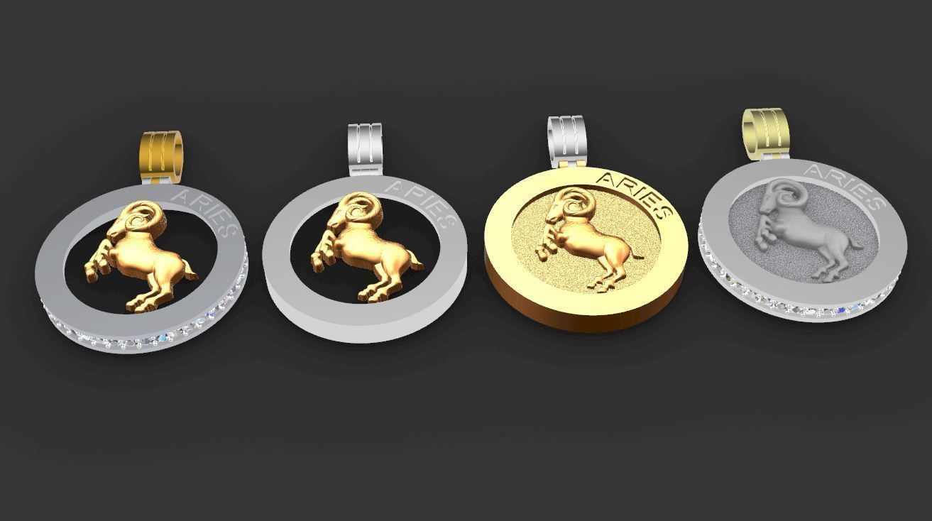 48 model of  zodiac pendant 3D print model_3