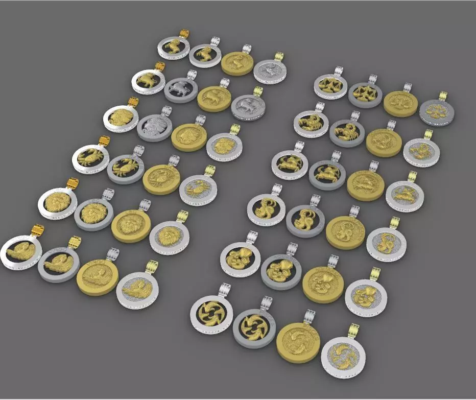 48 model of  zodiac pendant 3D print model_0