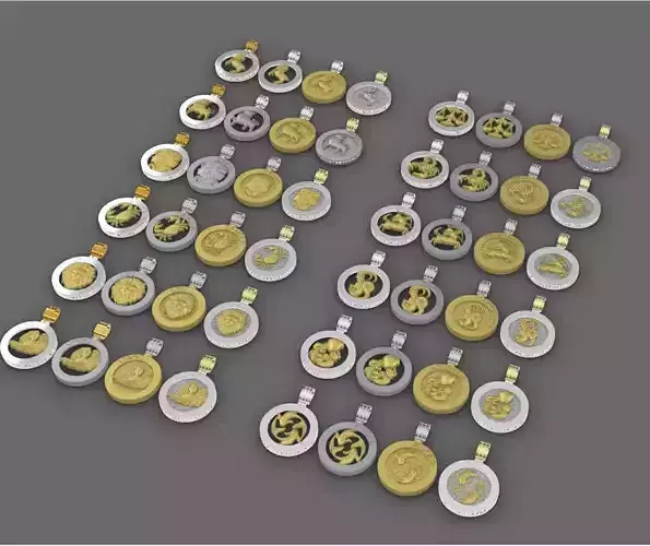 48 model of  zodiac pendant 3D print model