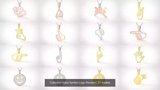 Collection Initial Symbol Logo Pendant 