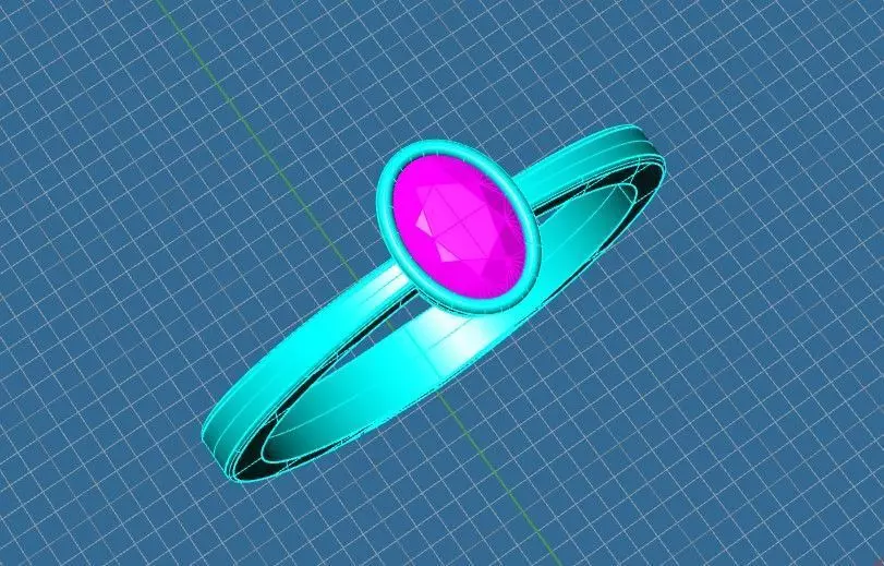 gold ring oval 3D print model