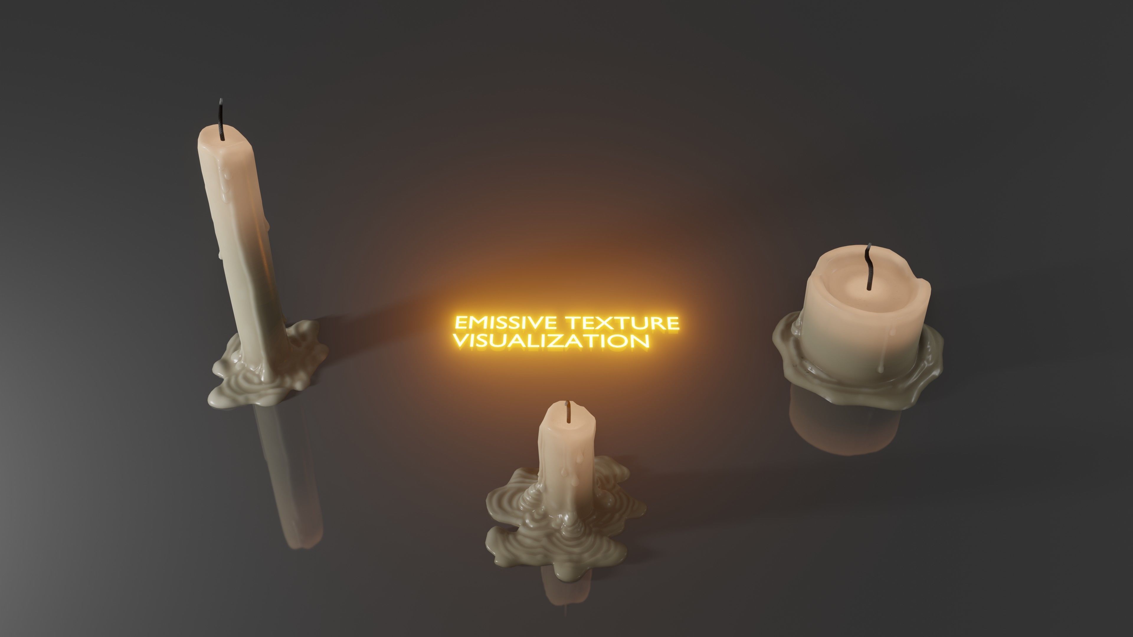 candles three Low-poly 3D model_2