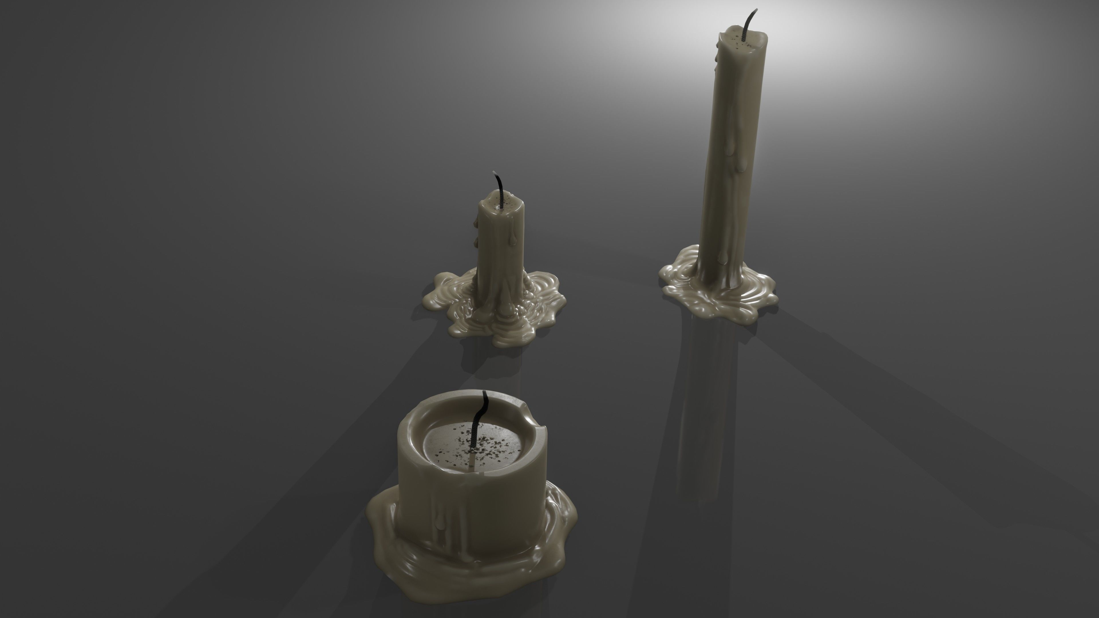 candles three Low-poly 3D model_7