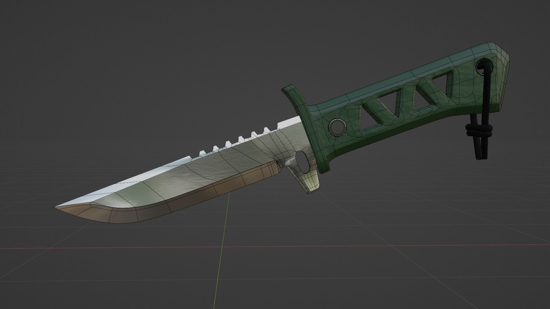 Xeonhunter knife with handle 3D model_3