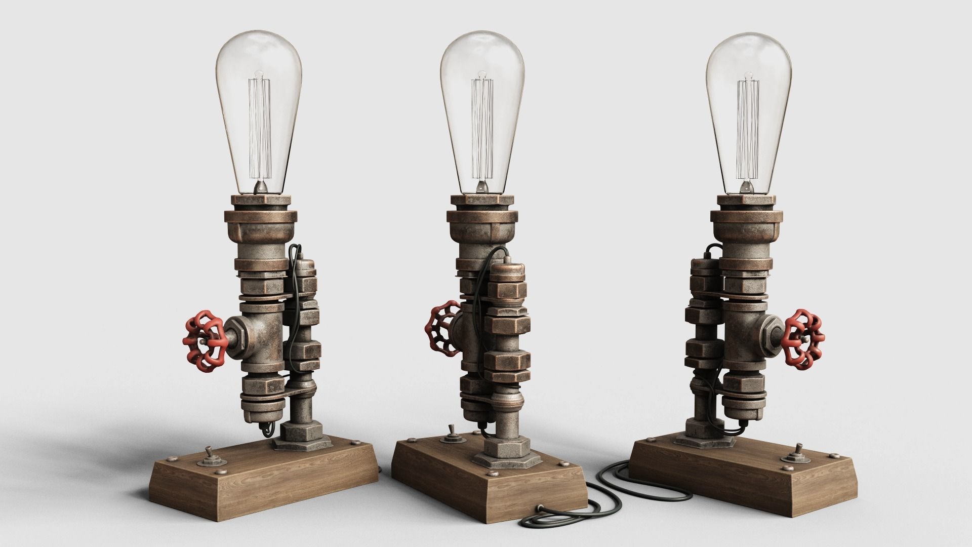 Metal Lamp 01 Low-poly 3D model_2