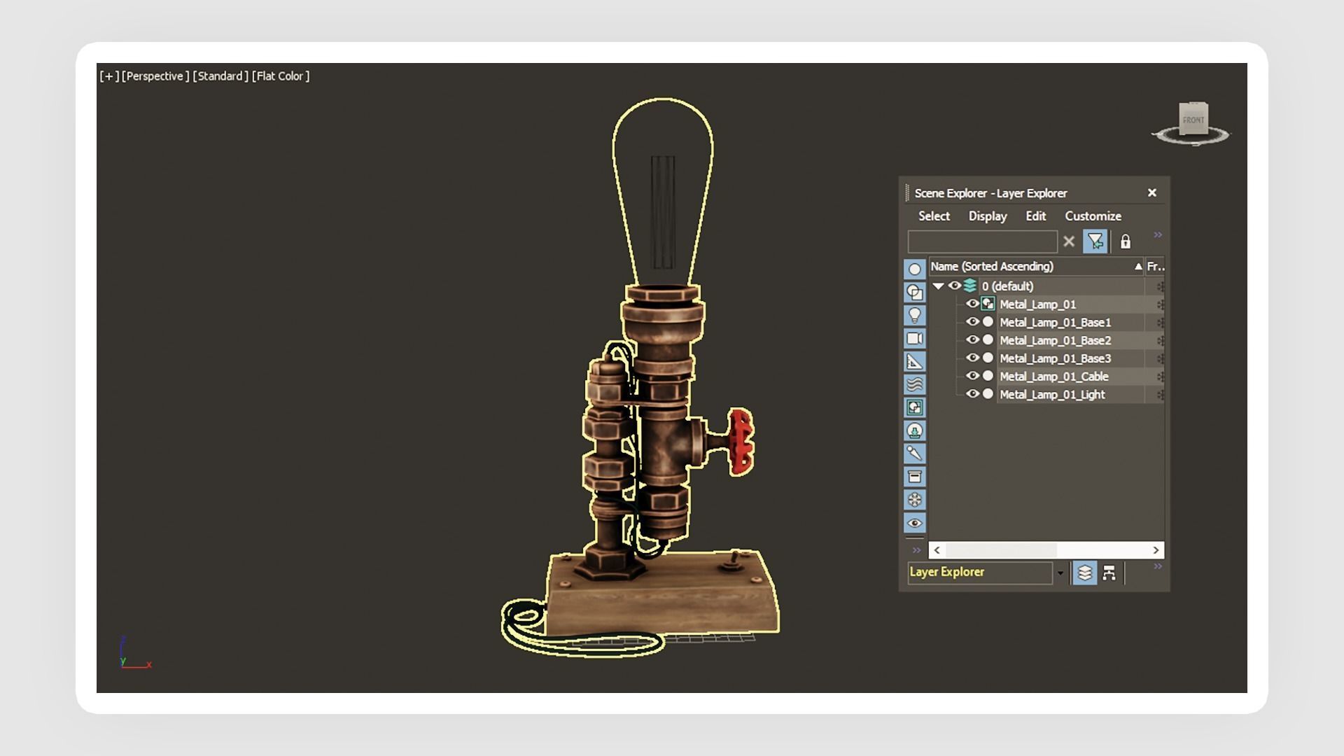 Metal Lamp 01 Low-poly 3D model_6