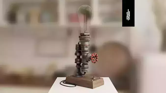 Metal Lamp 01 Low-poly 3D model