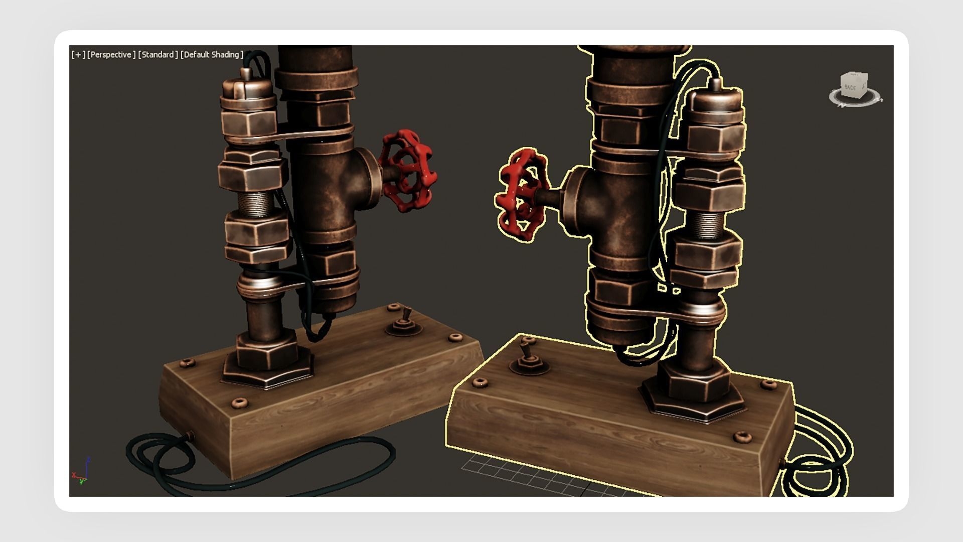 Metal Lamp 01 Low-poly 3D model_9