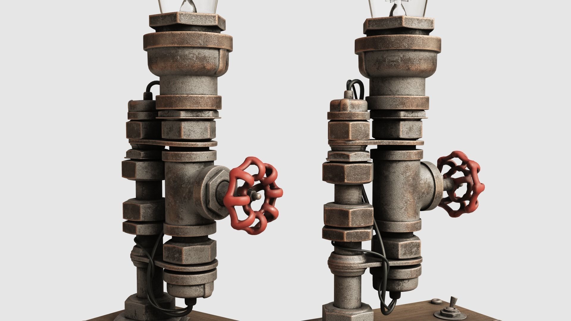 Metal Lamp 01 Low-poly 3D model_3