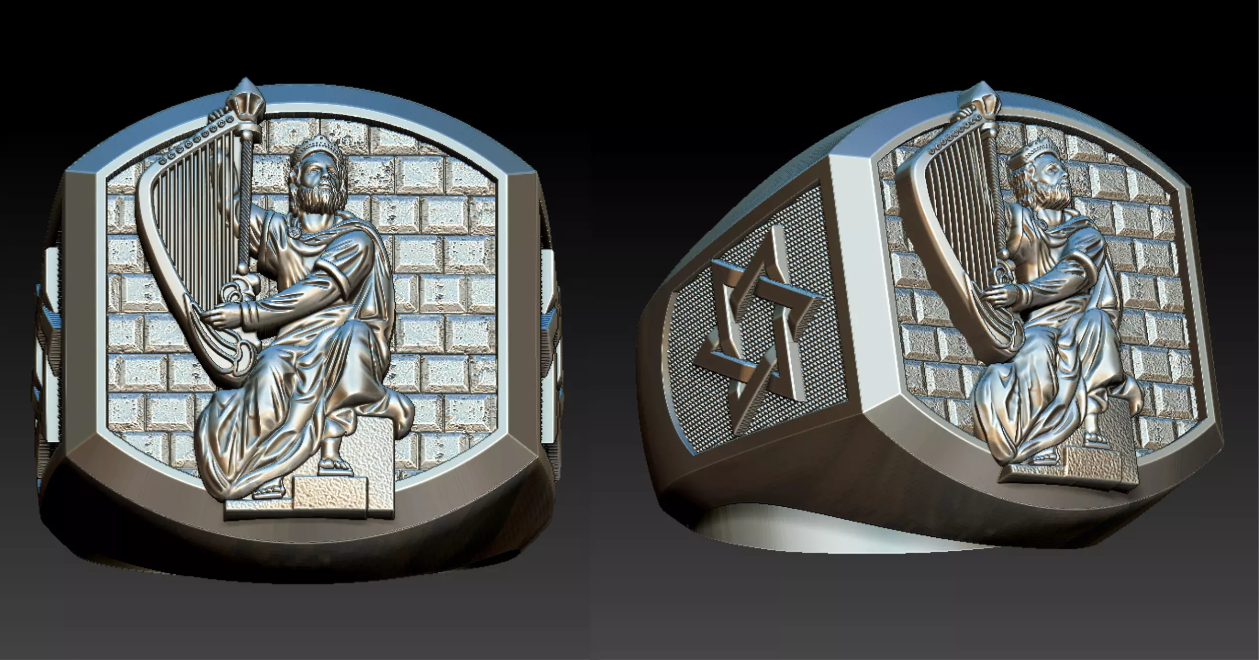 King David Ring - Rei Davi 3D print model