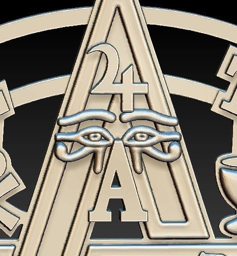 Tetragrammaton pendant in high relief hollowed 3D print model_4