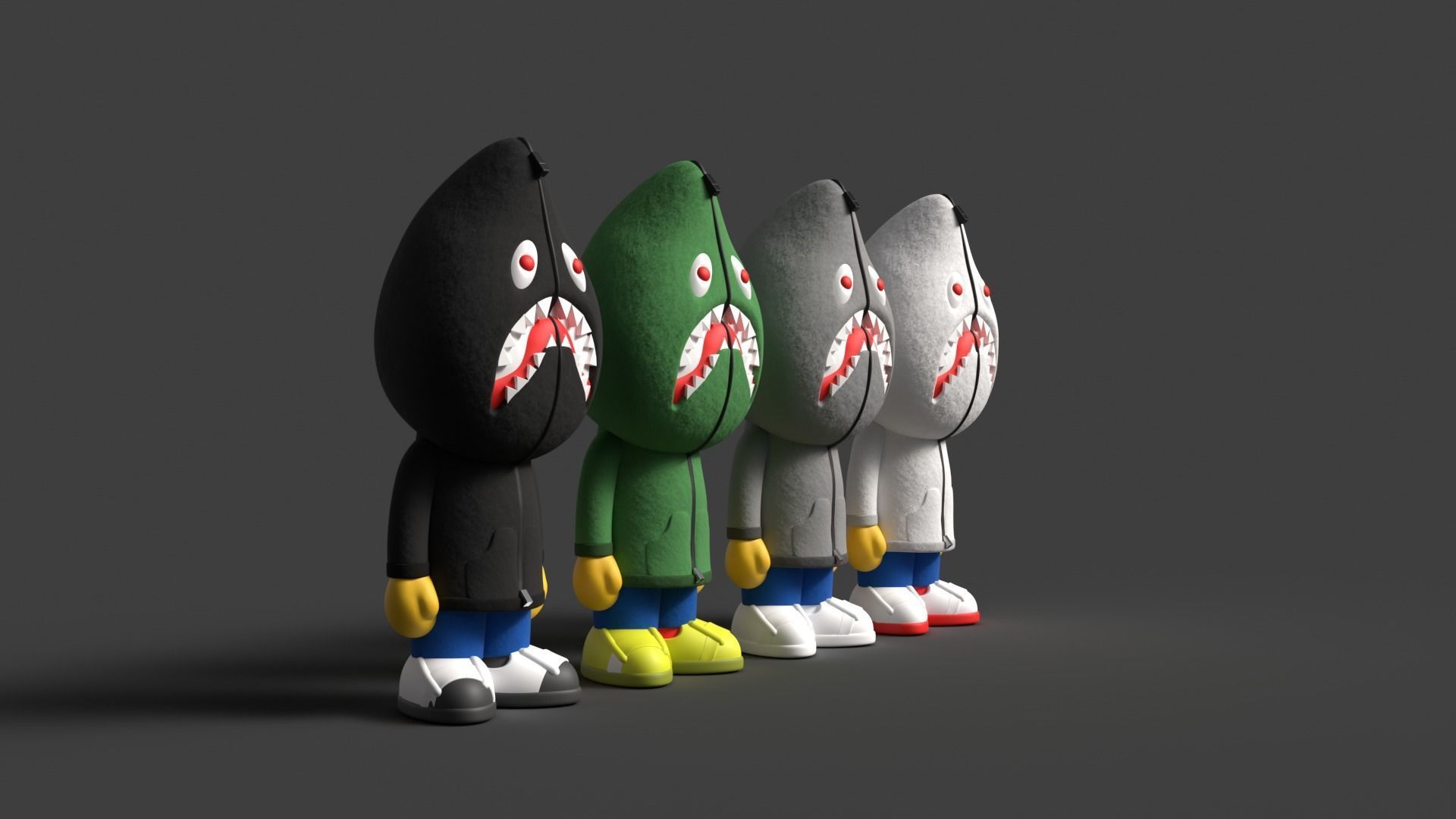 SHARKY- A BATHING APE - BAPE - HOODIE FIGURE 3D print model_2