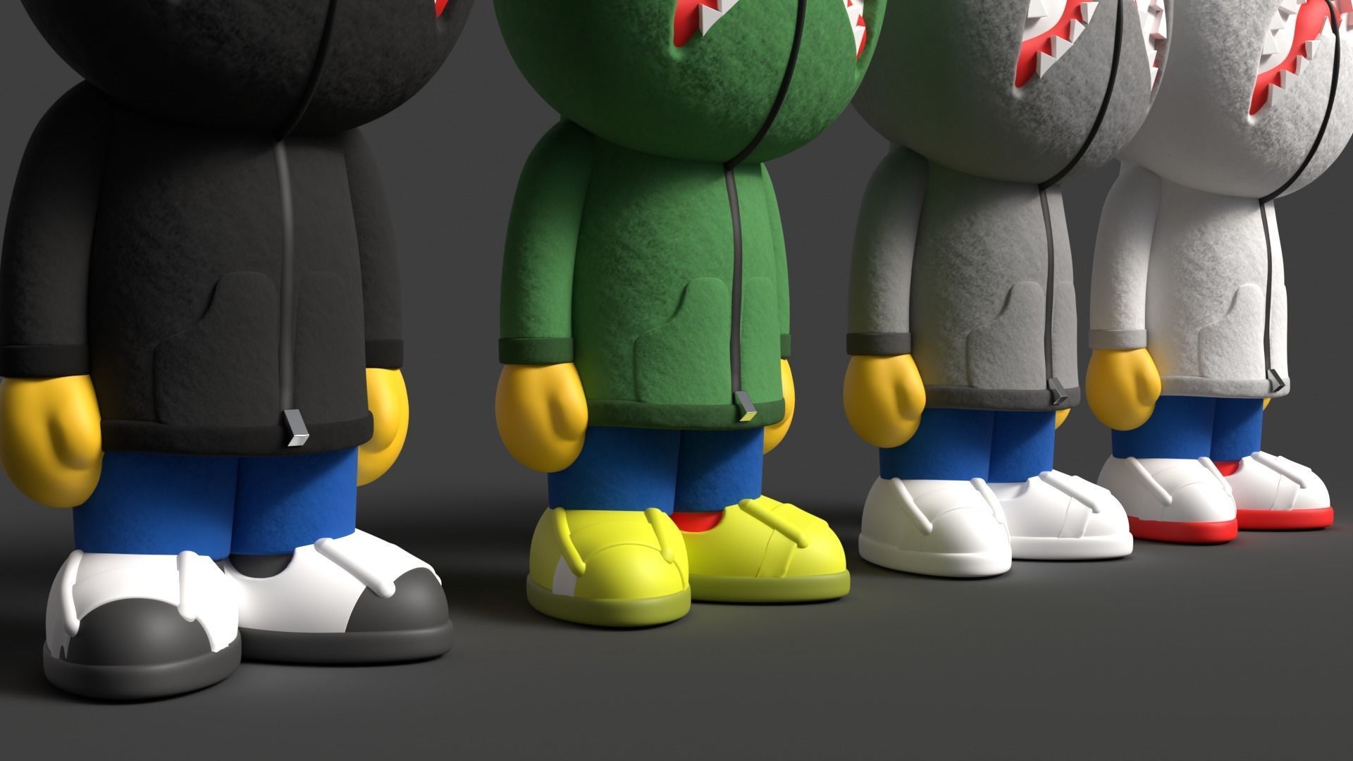 SHARKY- A BATHING APE - BAPE - HOODIE FIGURE 3D print model_4