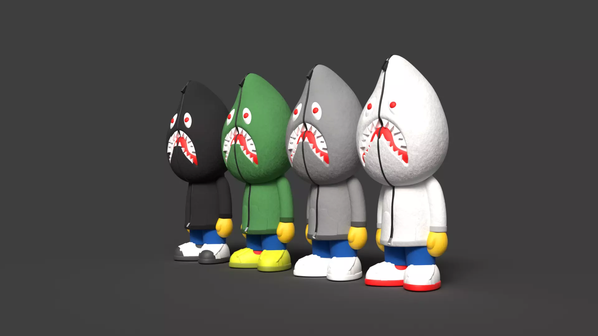 SHARKY- A BATHING APE - BAPE - HOODIE FIGURE 3D print model_0
